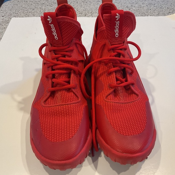 Men’s Size 10 Adidas Tubular X Triple Red Sneakers - Picture 7 of 7